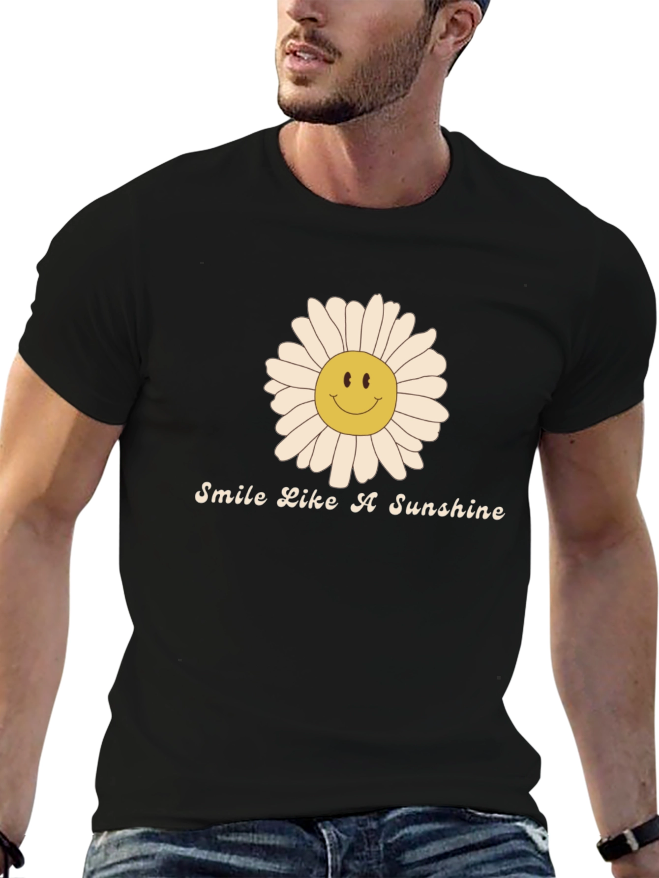 Smile Like A Sunshine Black T-Shirt