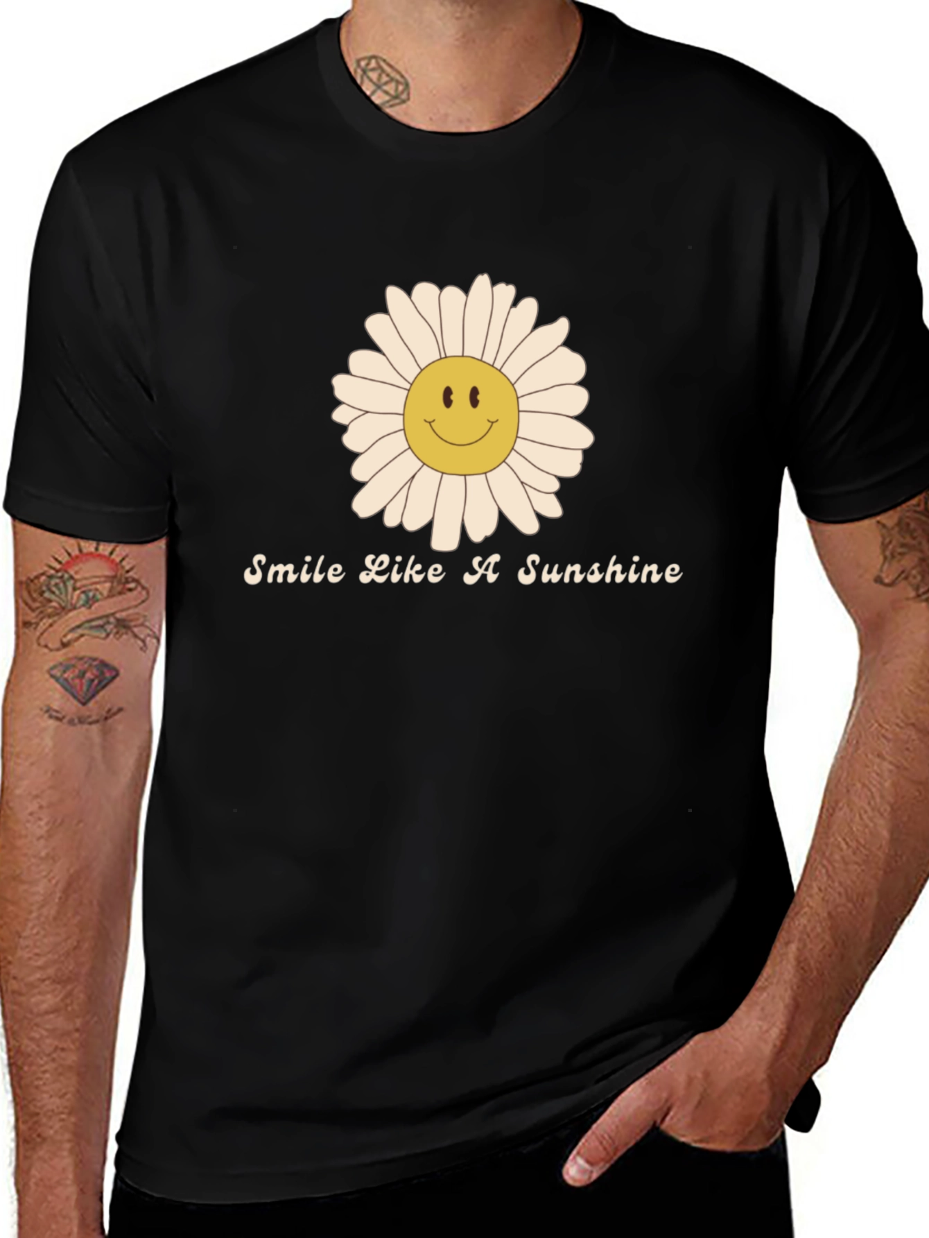 Smile Like A Sunshine Black T-Shirt