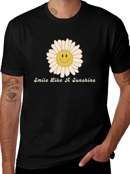 Smile Like A Sunshine Black T-Shirt