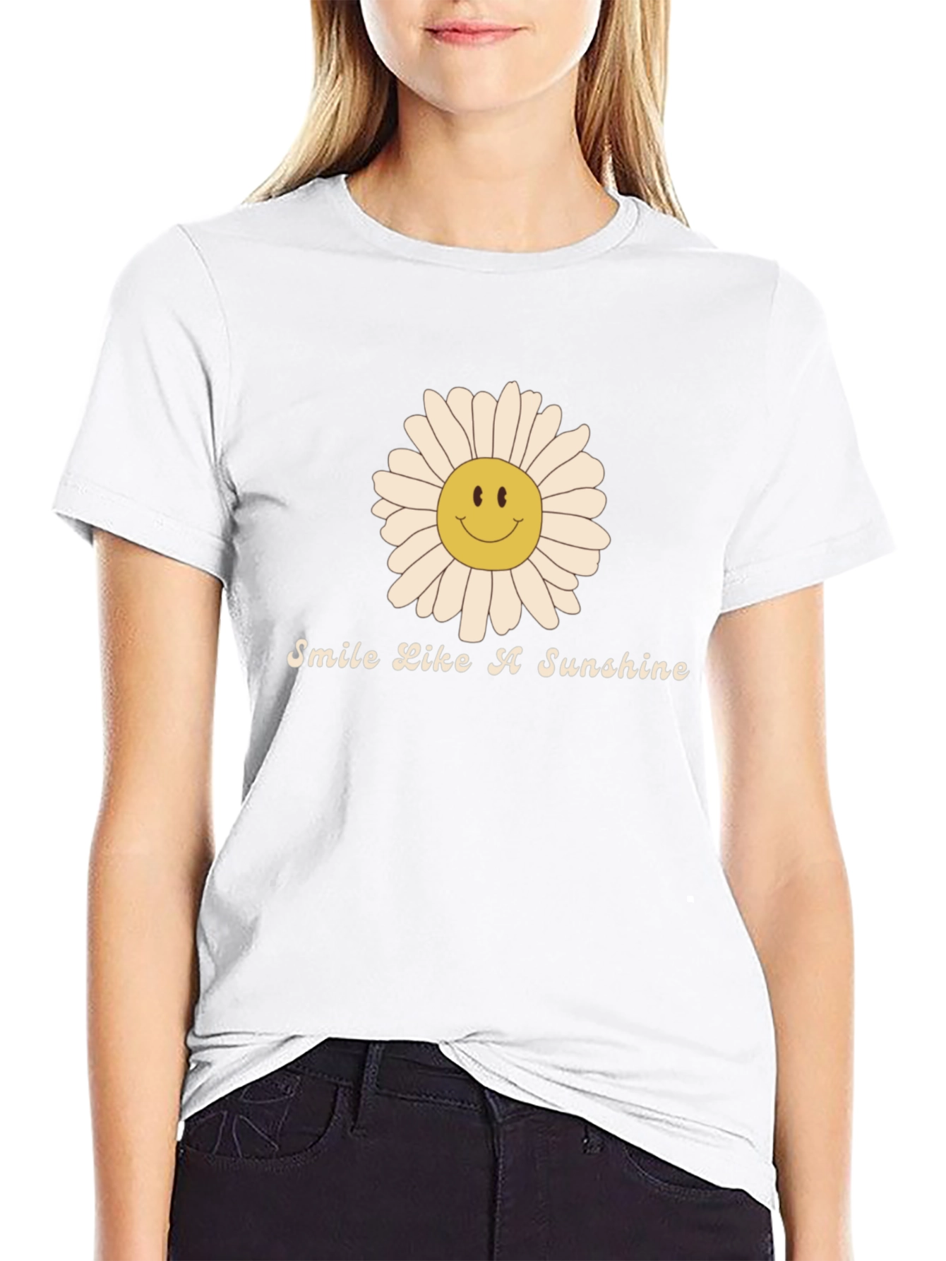 Smile Like A Sunshine Black T-Shirt