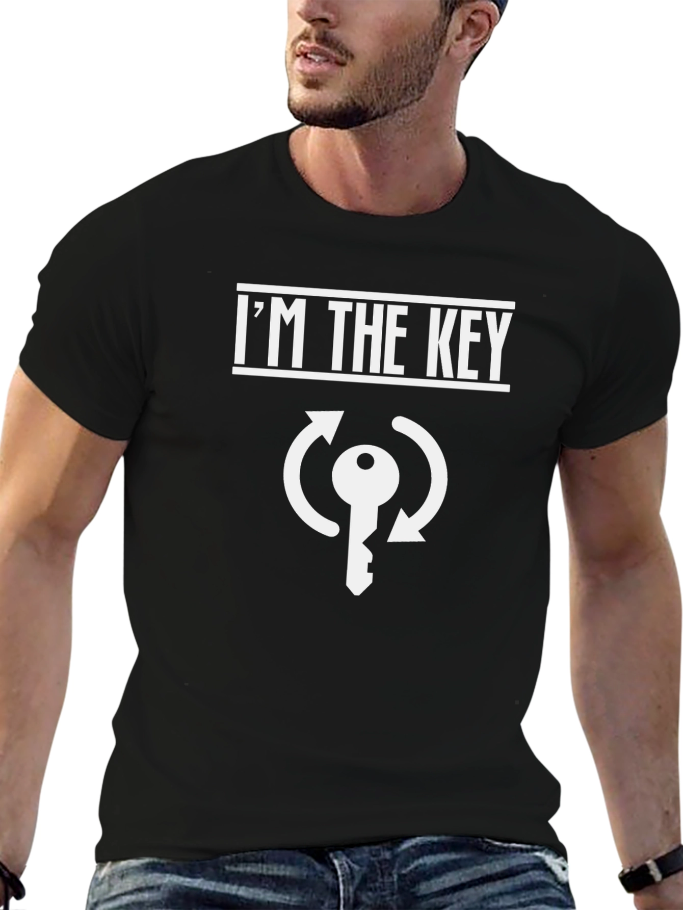 Im the Key Graphic Tee - Black Cotton