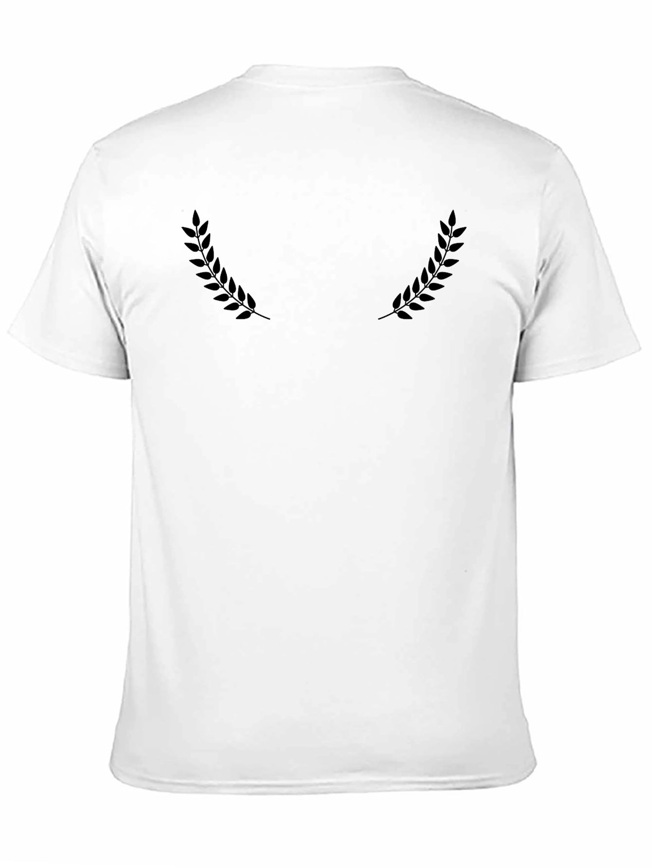Minimalist Laurel Wreath Graphic Tee - Black
