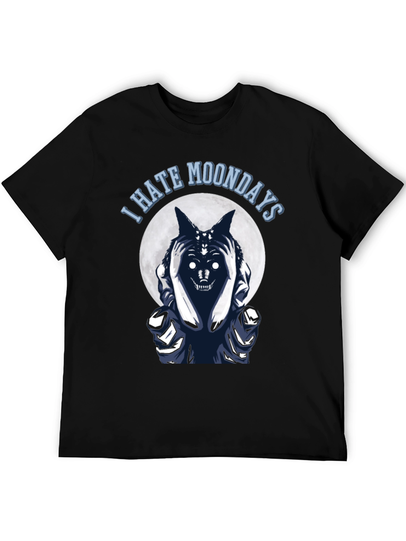 I Hate Moondays T-Shirt - Funny Wolf Design