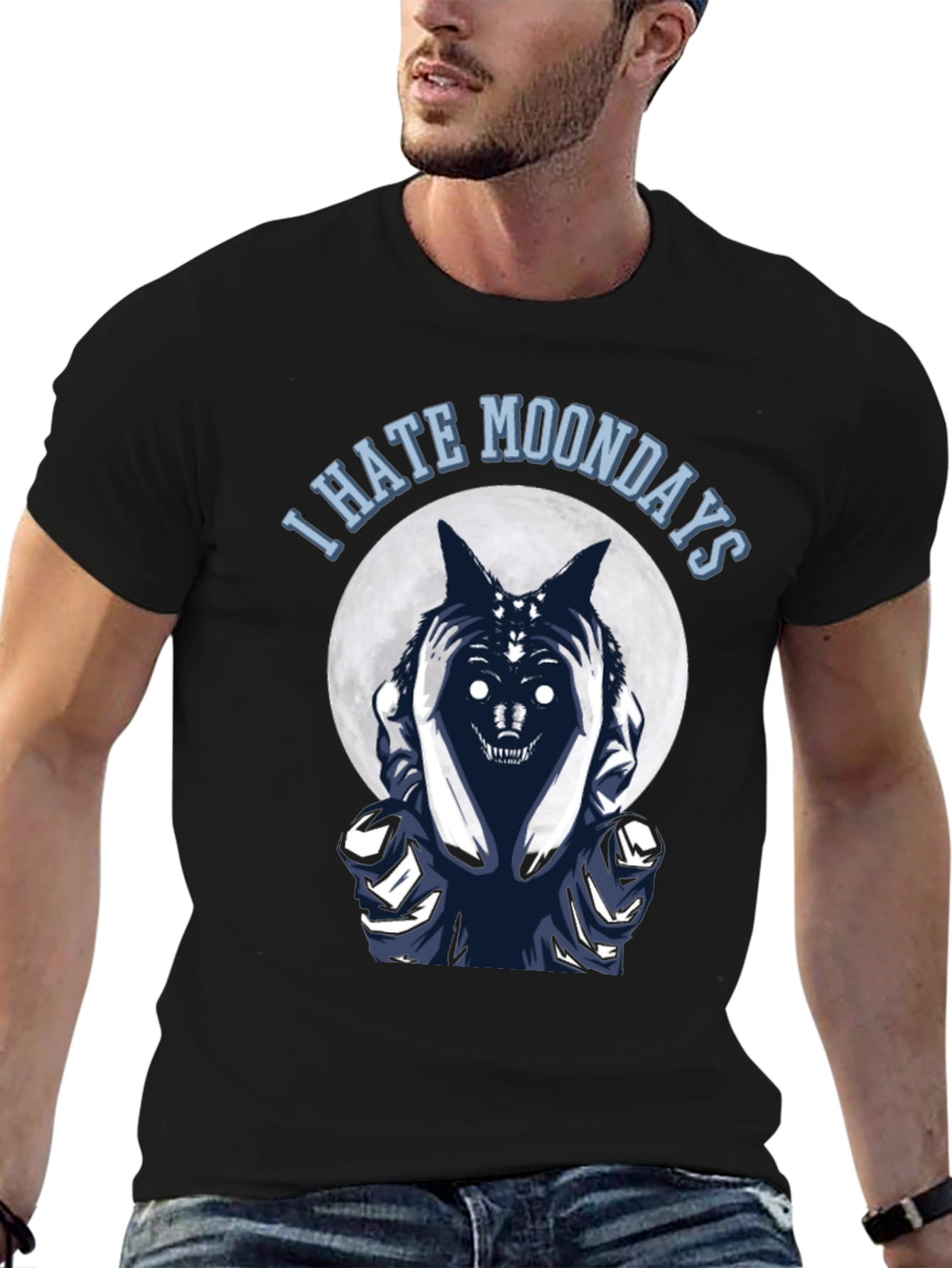 I Hate Moondays T-Shirt - Funny Wolf Design