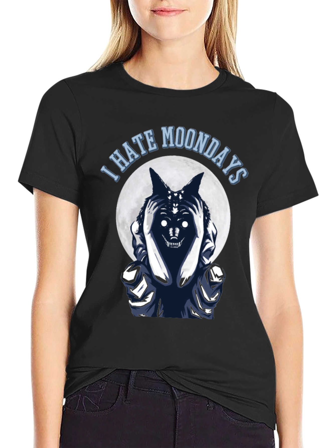 I Hate Moondays T-Shirt - Funny Wolf Design