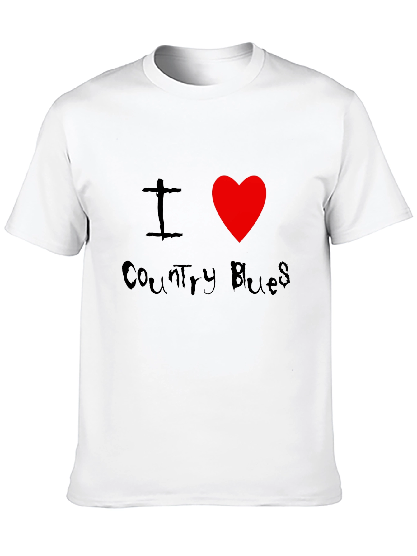 I Heart Country Blues Black T-Shirt