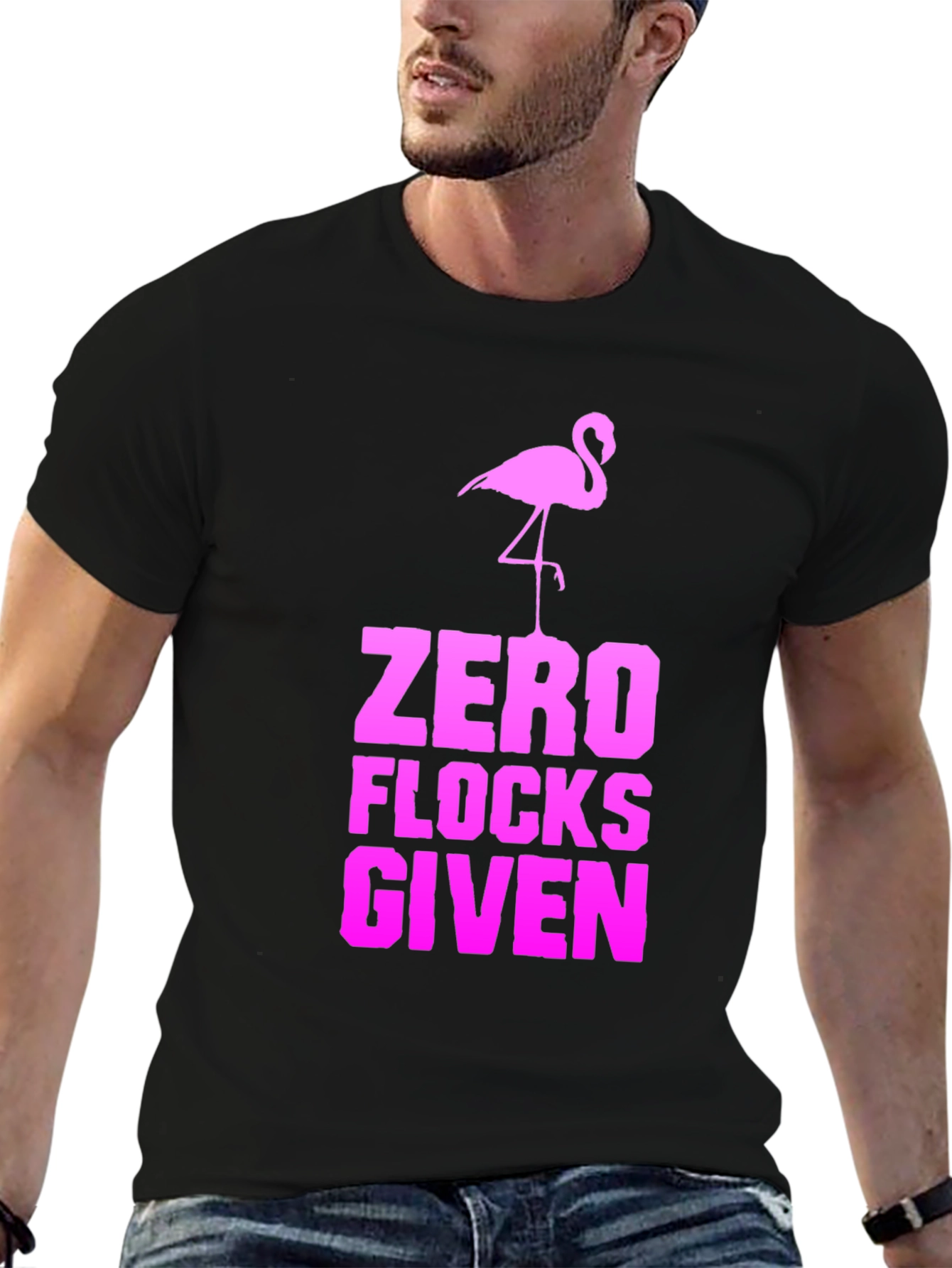 Zero Flocks Given Flamingo Graphic Tee - Black