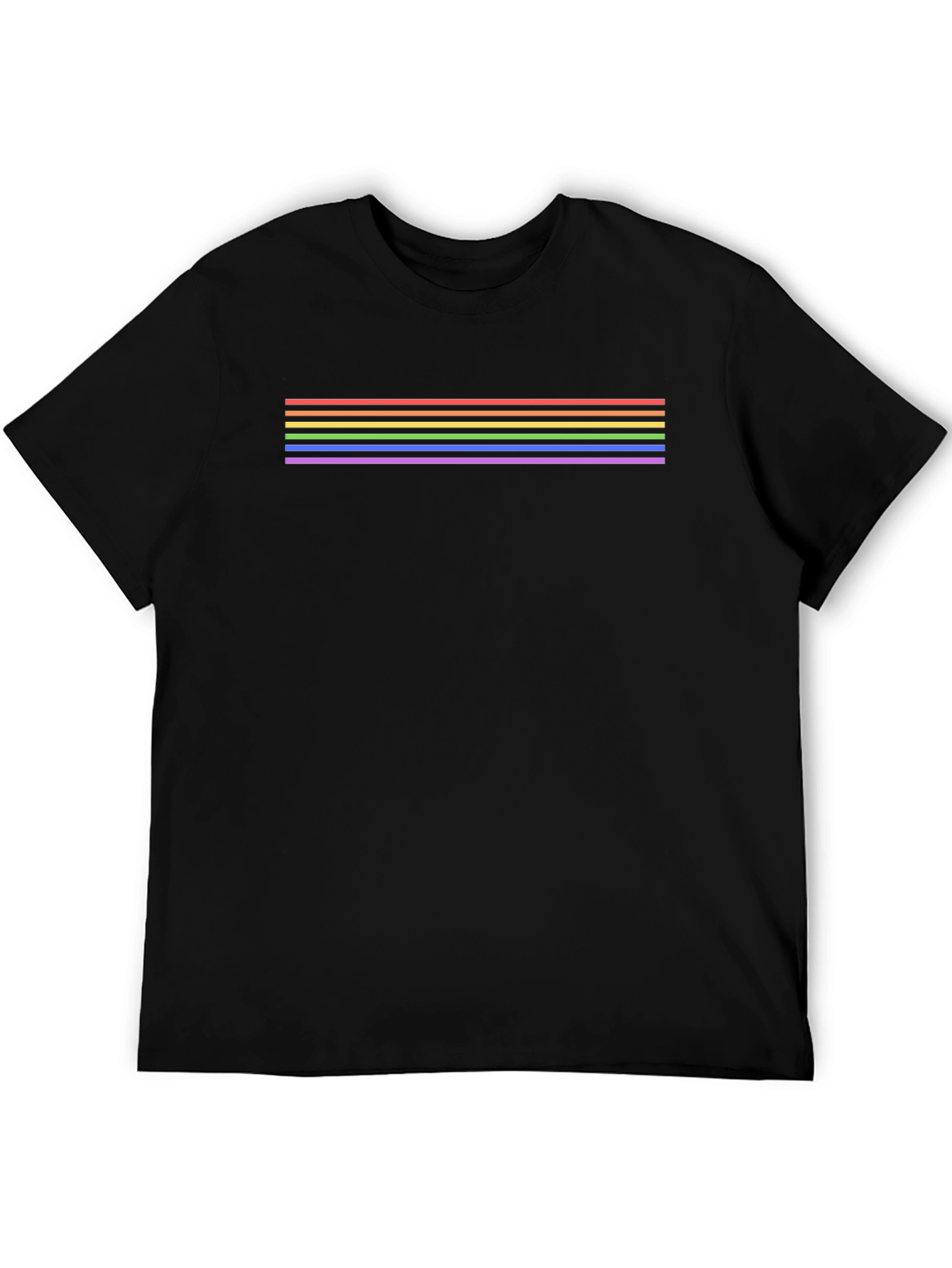 Rainbow Stripe Graphic Tee - LGBTQ Pride Shirt