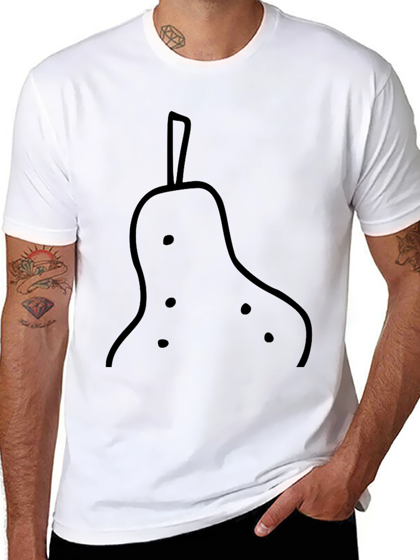 Black T-Shirt with Pear Design