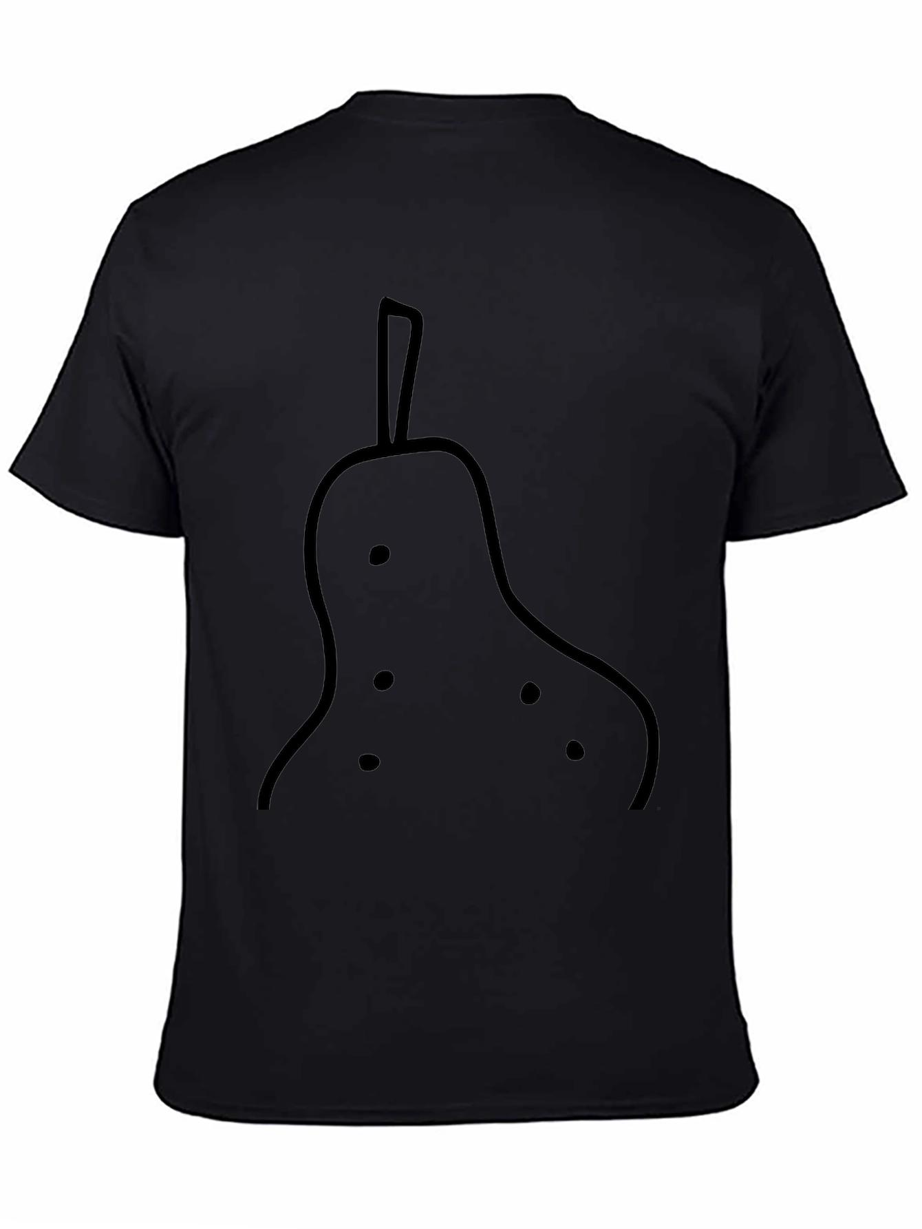 Black T-Shirt with Pear Design