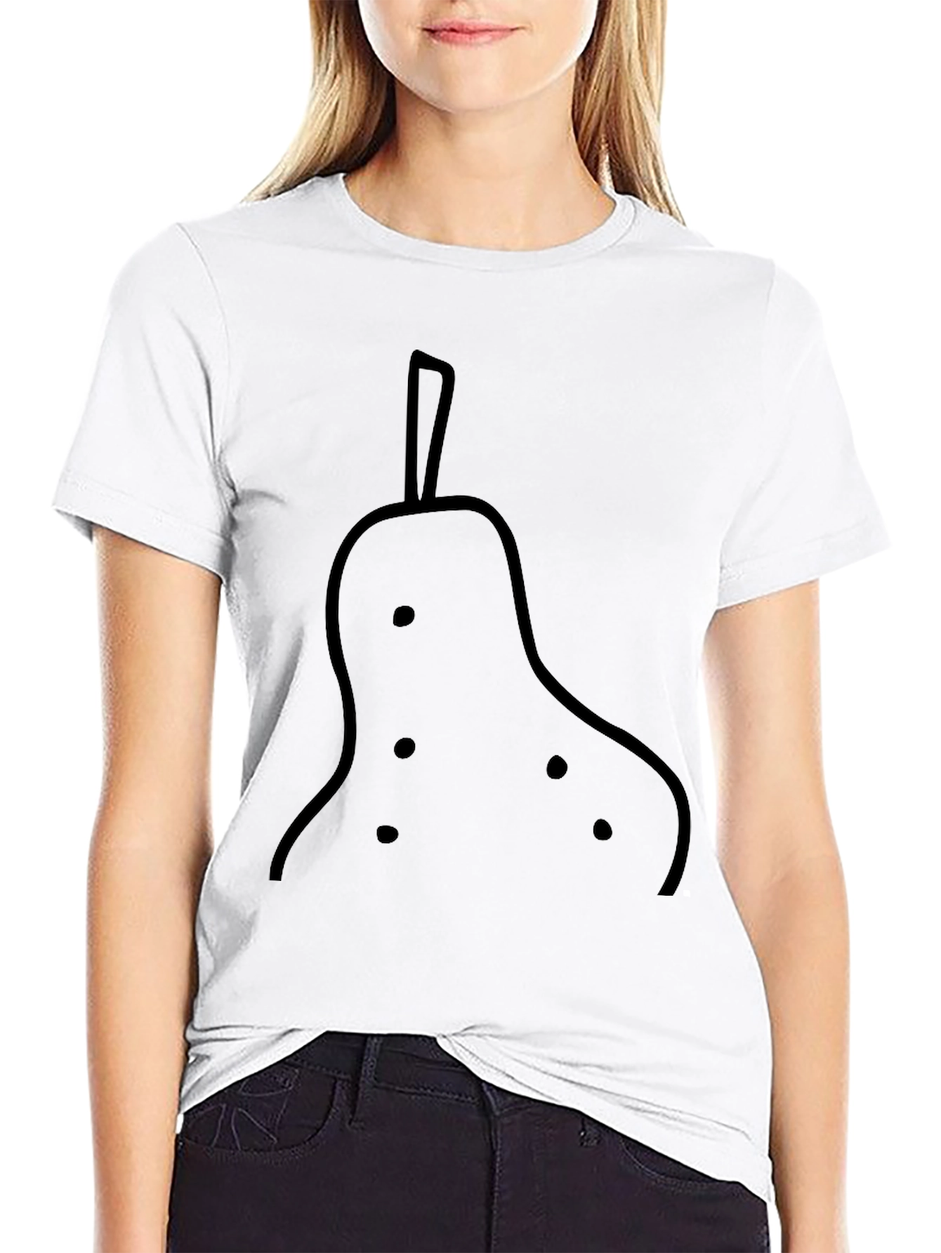 Black T-Shirt with Pear Design