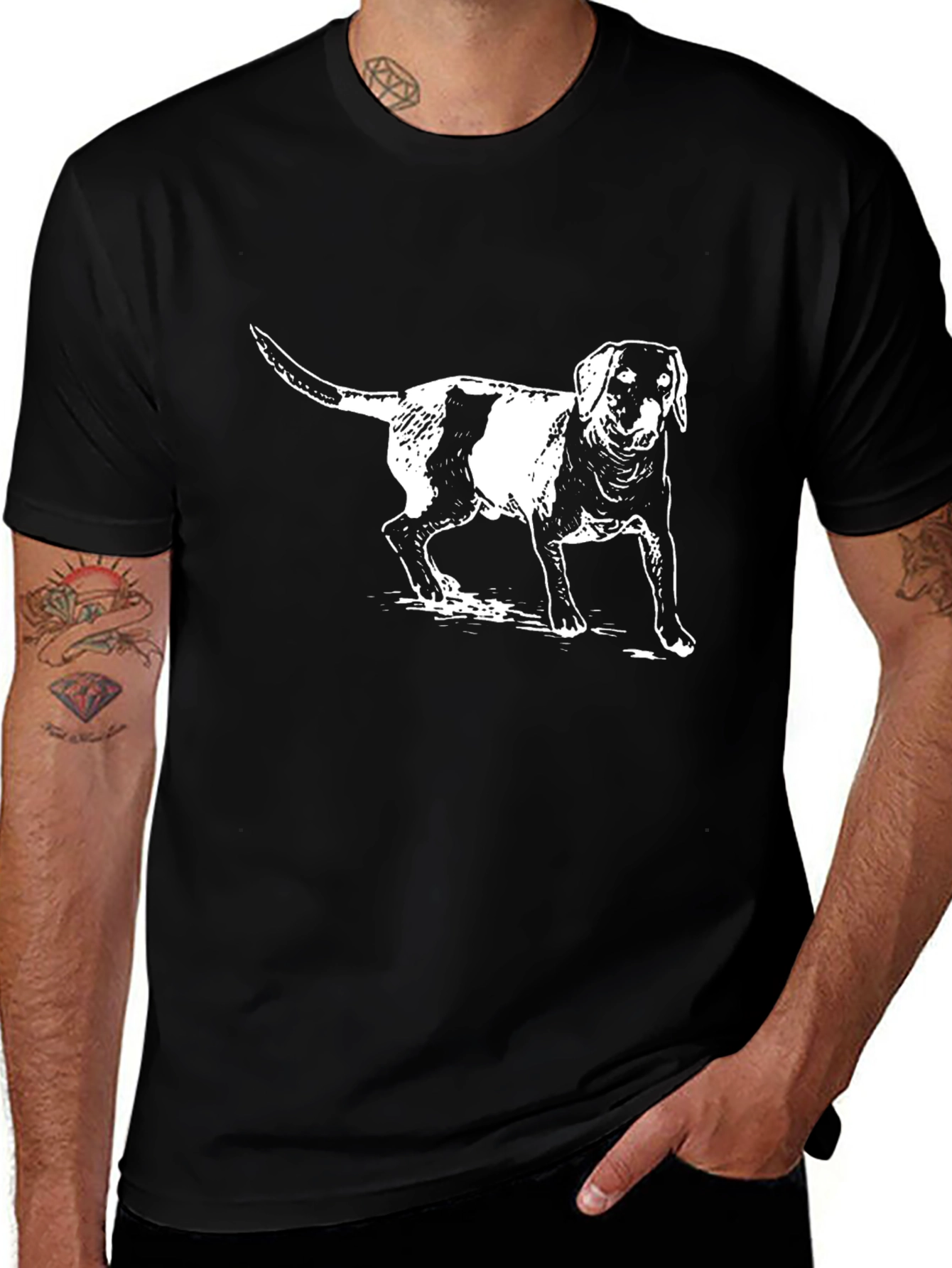 Dog Graphic Black T-Shirt