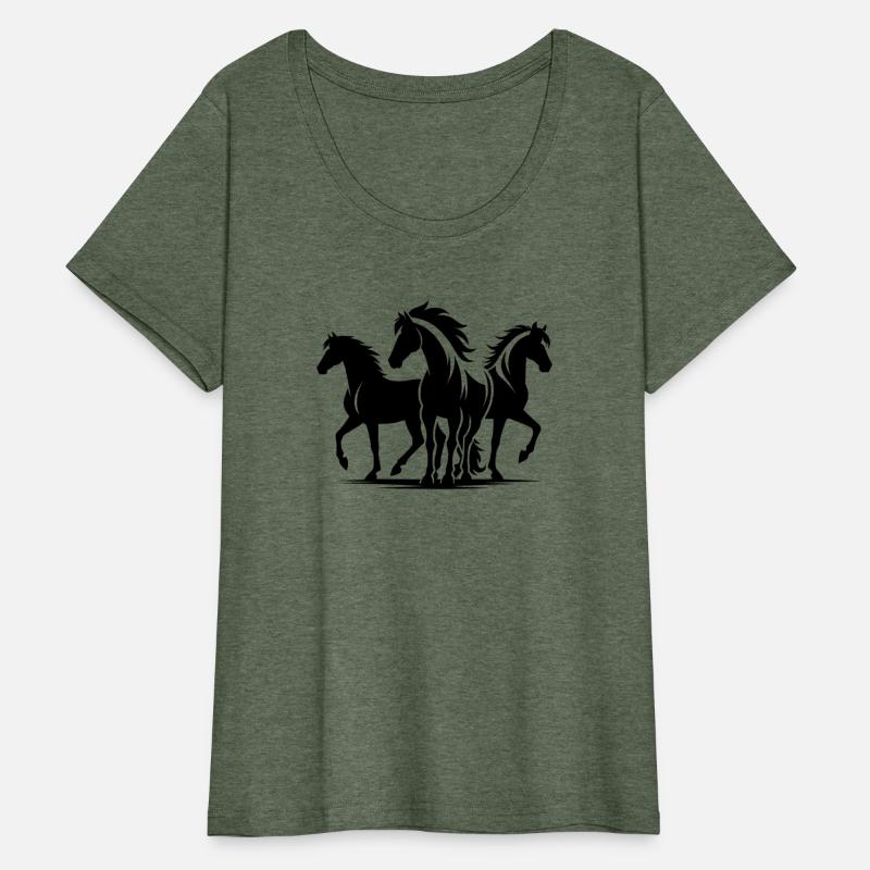 Three Elegant Horses With Wild Manes