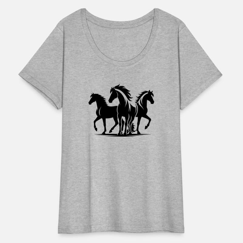 Three Elegant Horses With Wild Manes