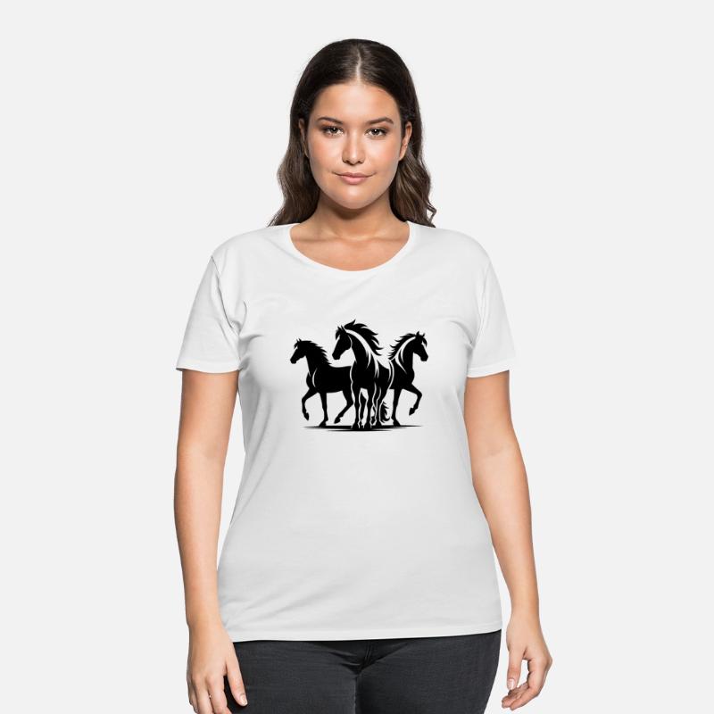 Three Elegant Horses With Wild Manes