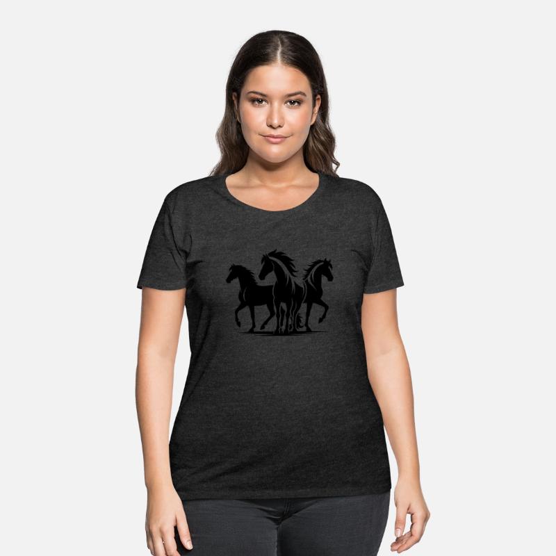 Three Elegant Horses With Wild Manes