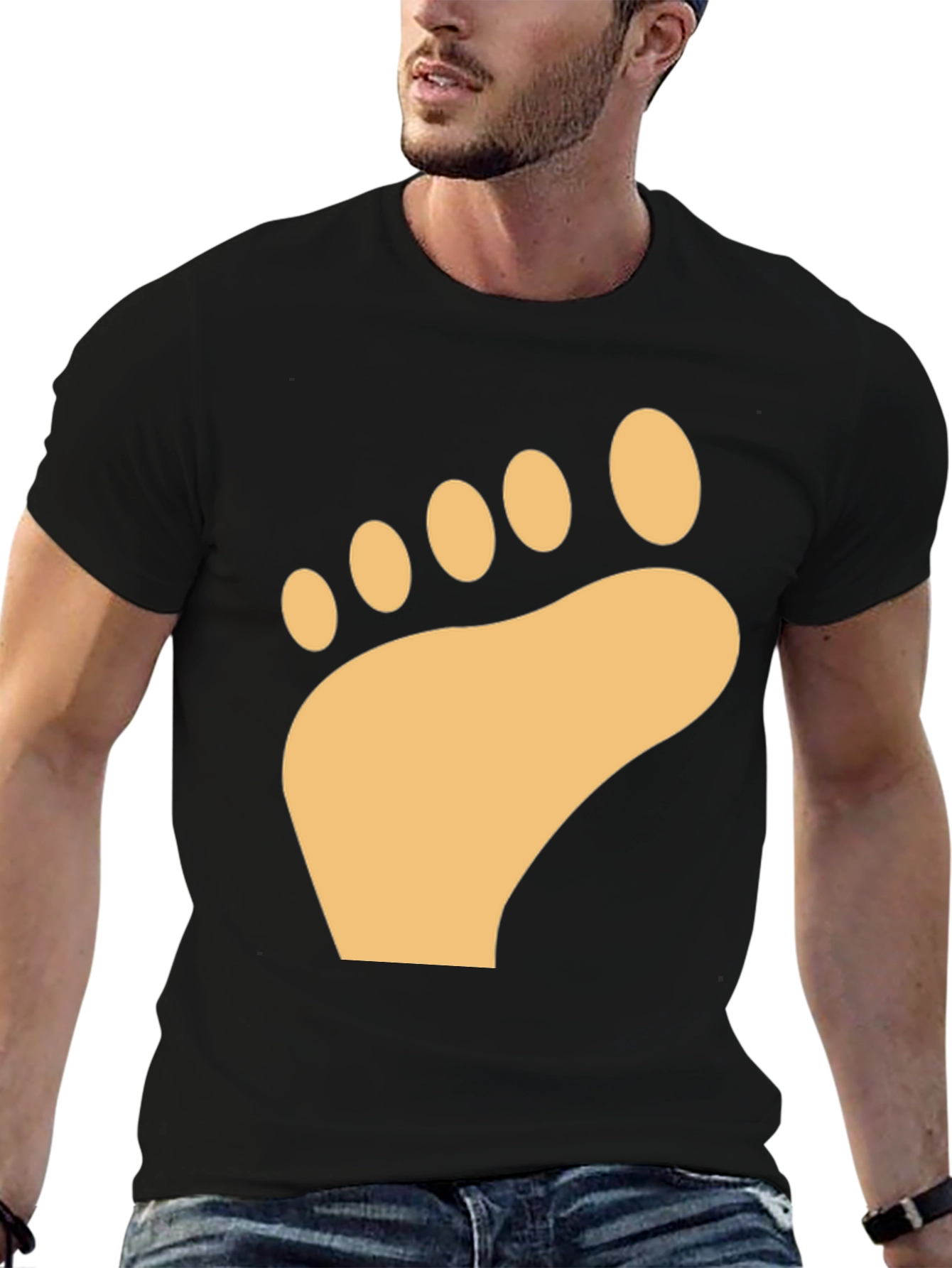 Barefoot Print T-Shirt - Soft Cotton Comfort