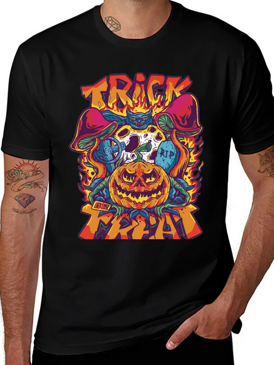 Halloween Graphic Print T-Shirt - Trick or Treat Tee
