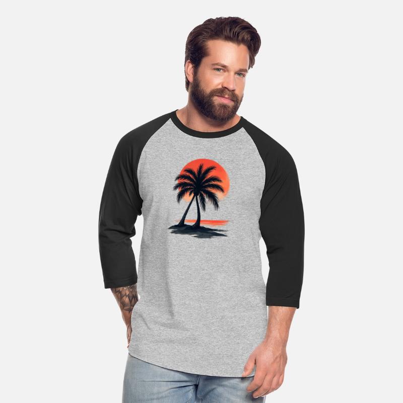 Tropical Sunset Palm Tree Beach Vibes Tee