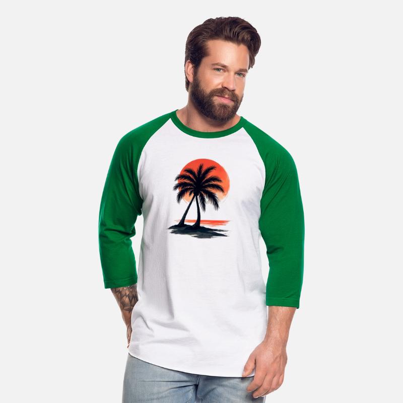 Tropical Sunset Palm Tree Beach Vibes Tee