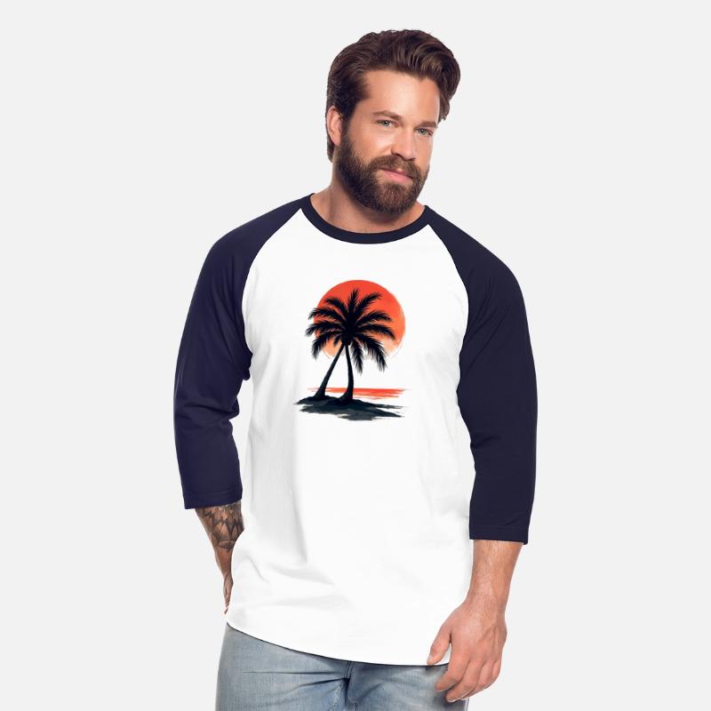 Tropical Sunset Palm Tree Beach Vibes Tee