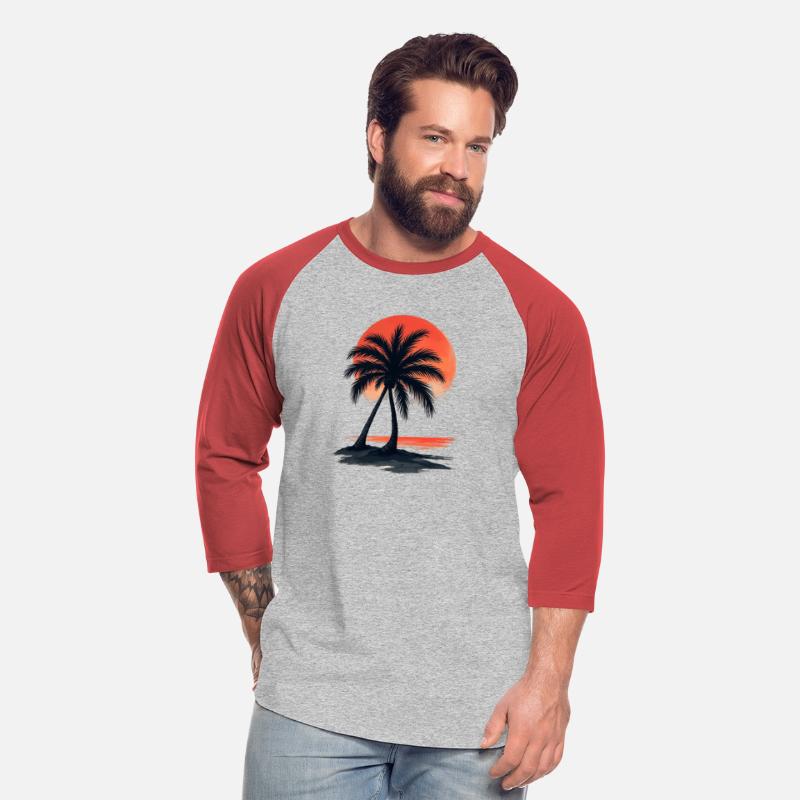 Tropical Sunset Palm Tree Beach Vibes Tee