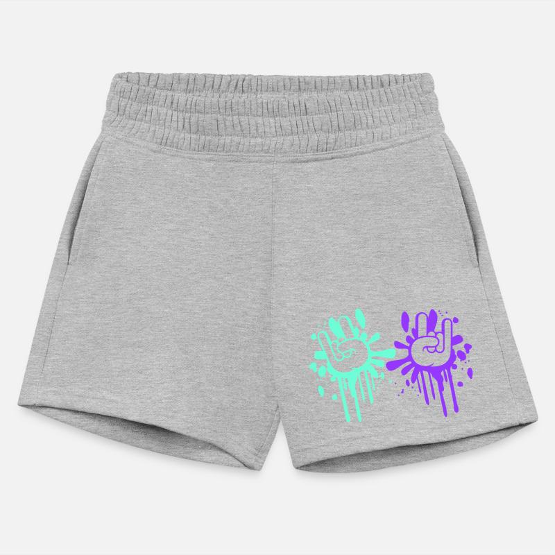 Two heavy metal graffiti horn fingers hand gesture