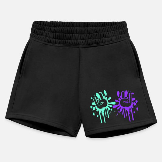 Two heavy metal graffiti horn fingers hand gesture