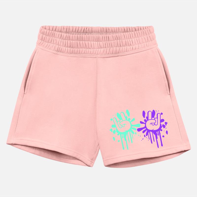 Two heavy metal graffiti horn fingers hand gesture