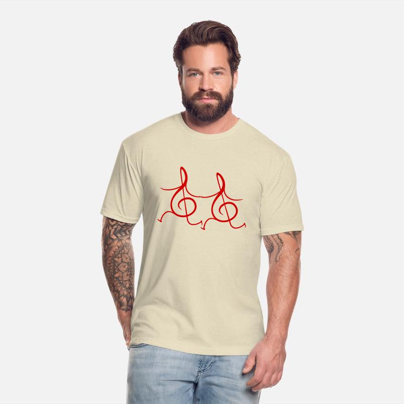 Two Music Clef Notes Friends running together Love