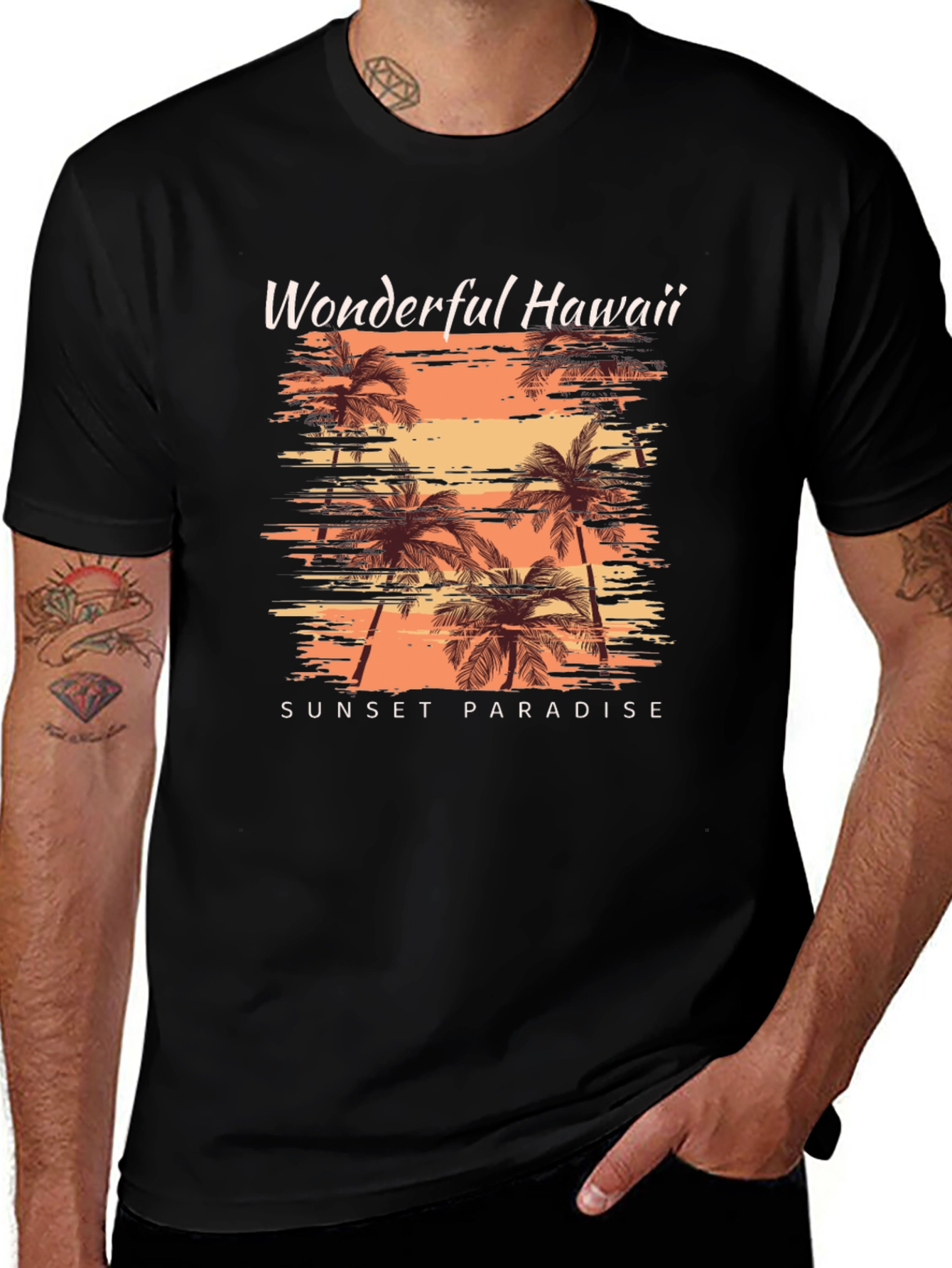 Wonderful Hawaii Sunset Paradise Graphic Tee