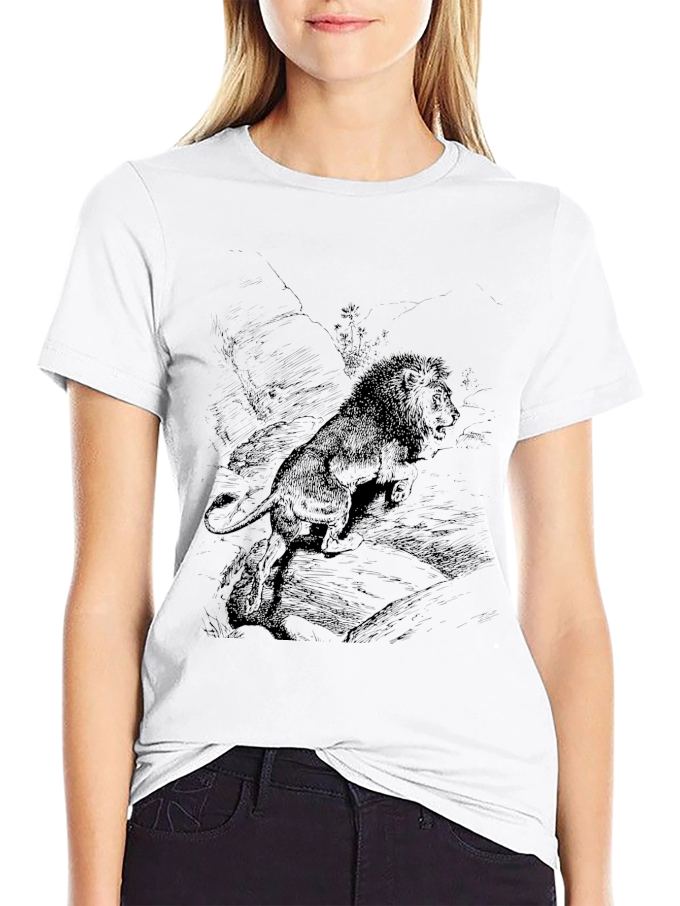 Lion Graphic Print T-Shirt