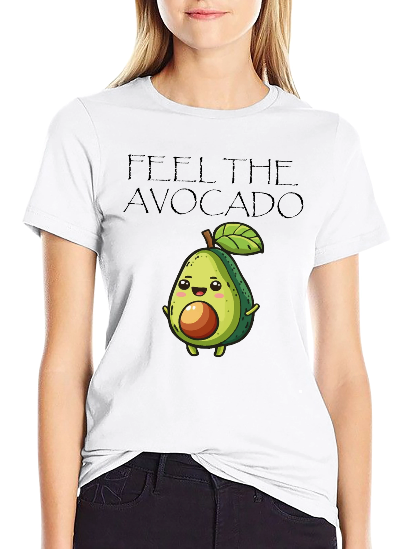 Feel The Avocado Graphic Black T-Shirt