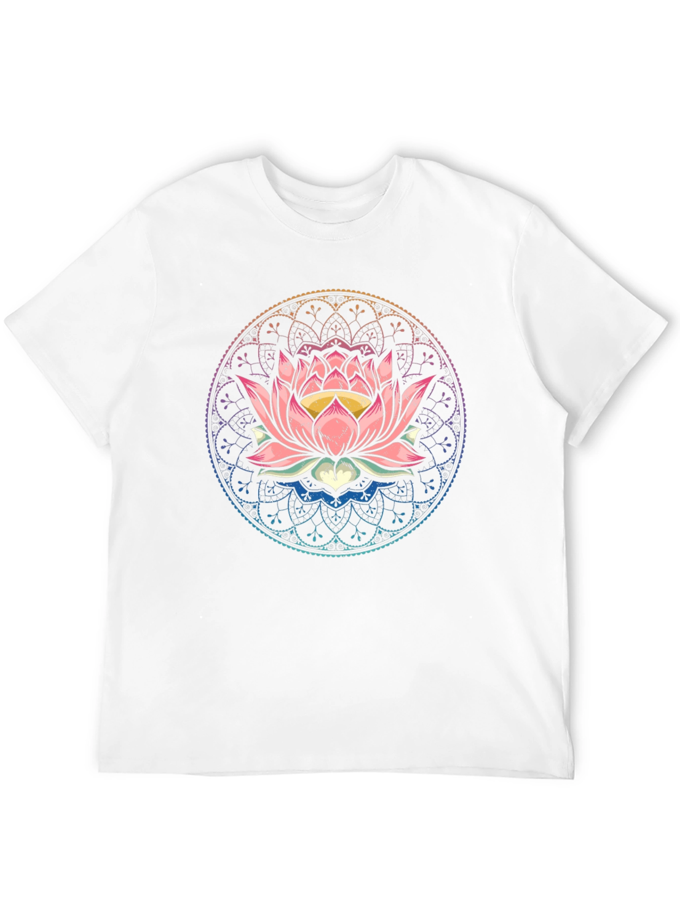 Lotus Mandala Graphic Tee - Black Cotton Comfort