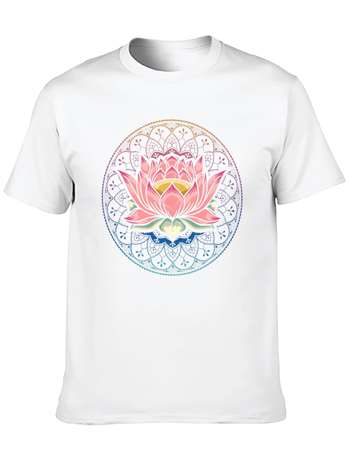 Lotus Mandala Graphic Tee - Black Cotton Comfort
