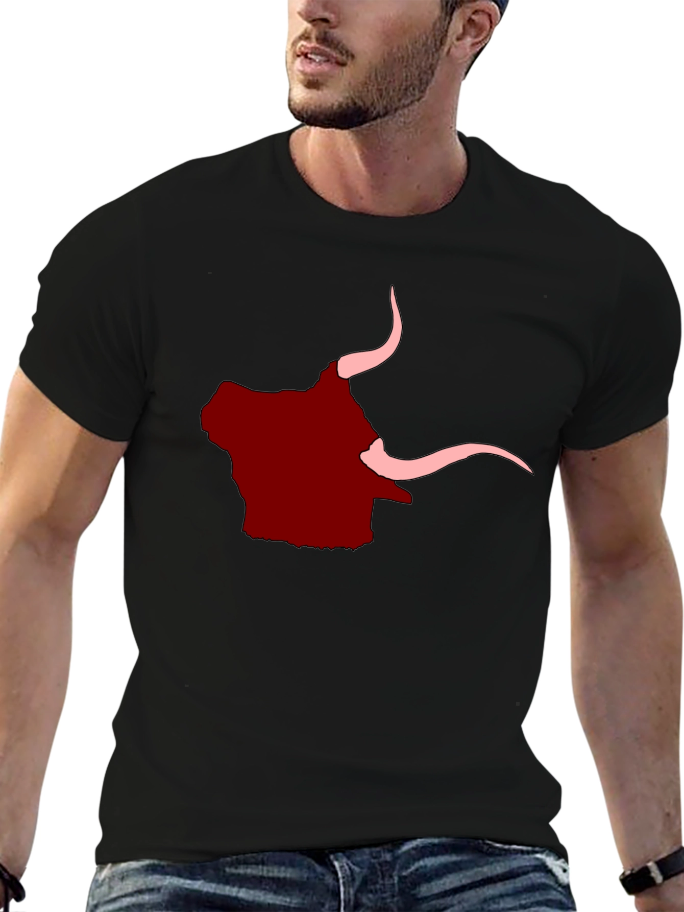 Bull Graphic Tee - Black Cotton Comfort