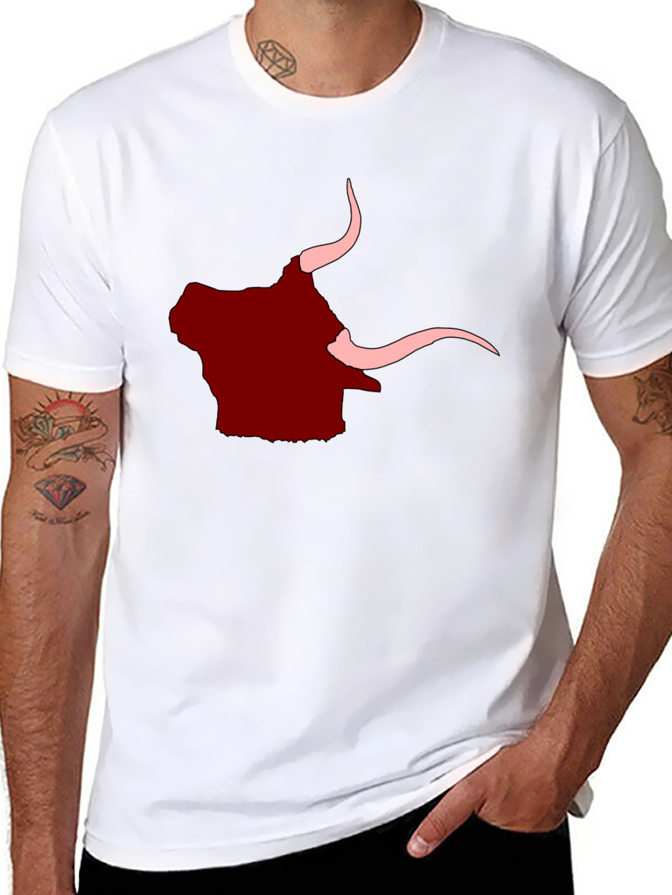 Bull Graphic Tee - Black Cotton Comfort