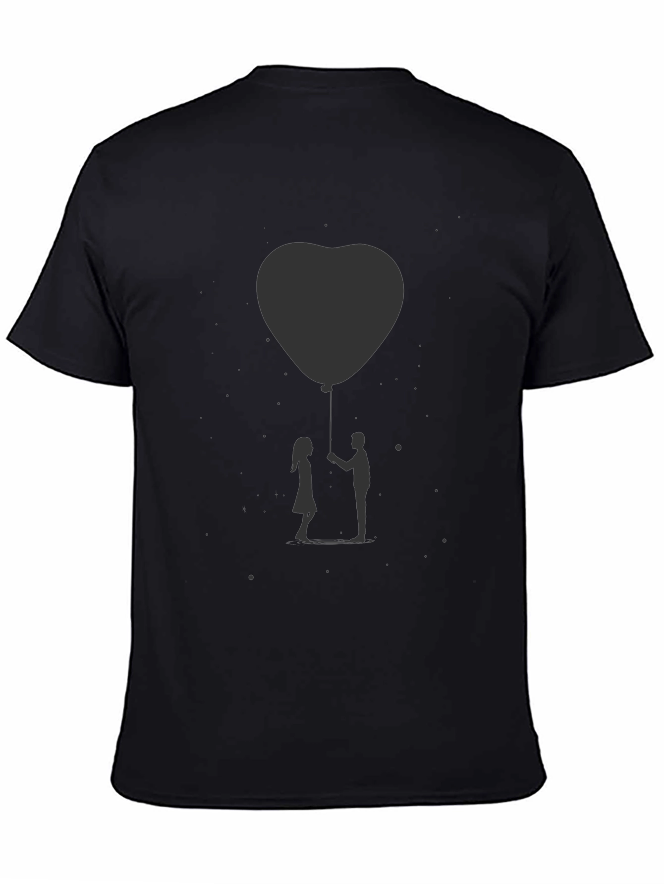 Heart Balloon Graphic Tee - Black