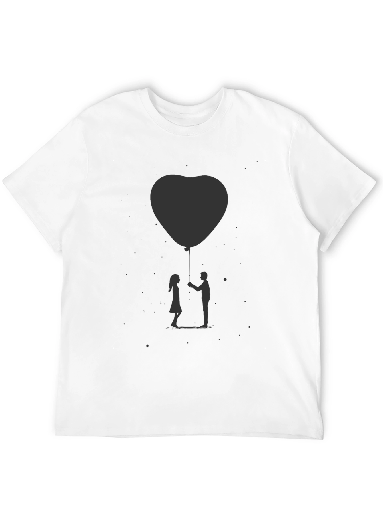 Heart Balloon Graphic Tee - Black