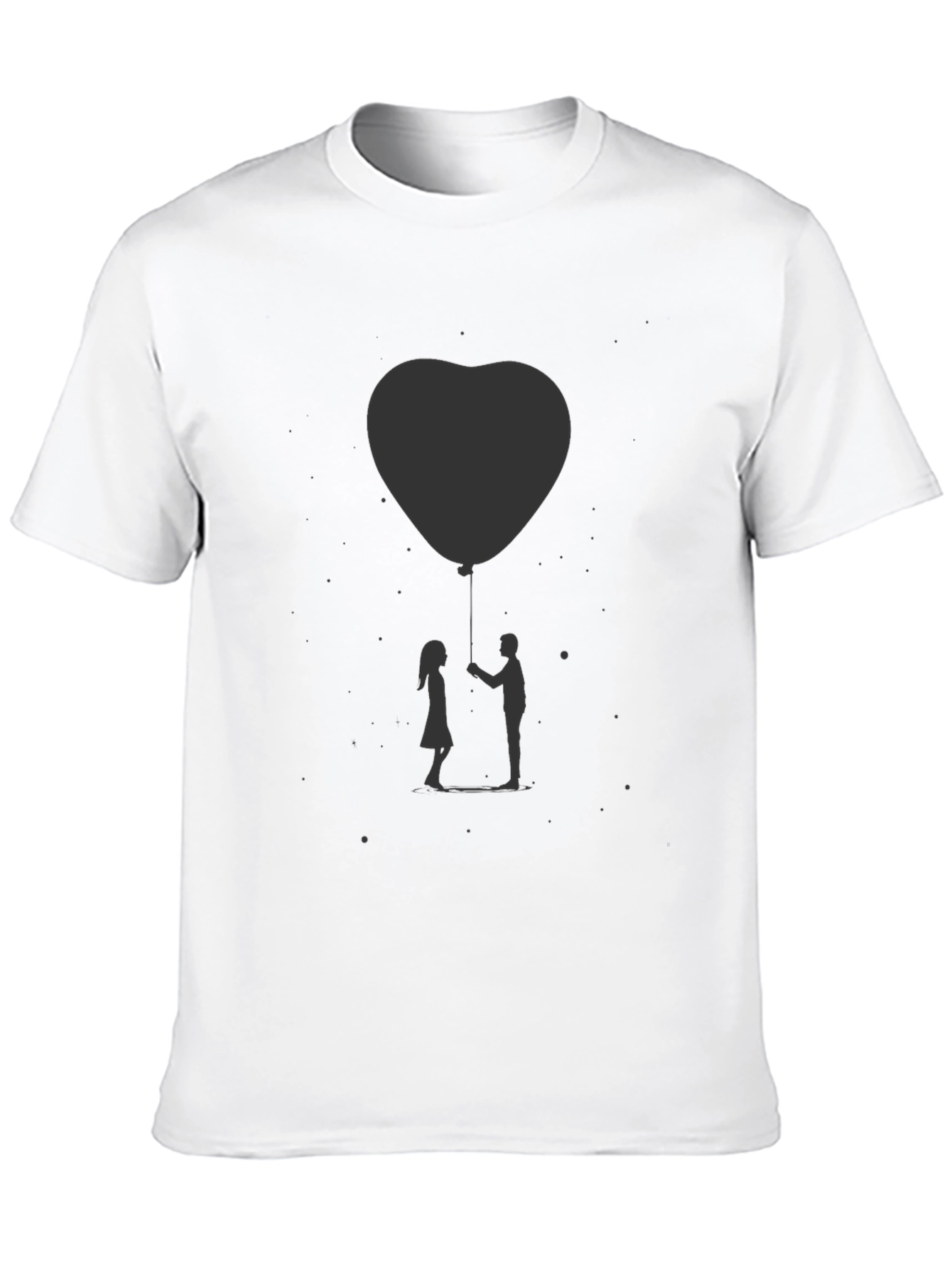Heart Balloon Graphic Tee - Black