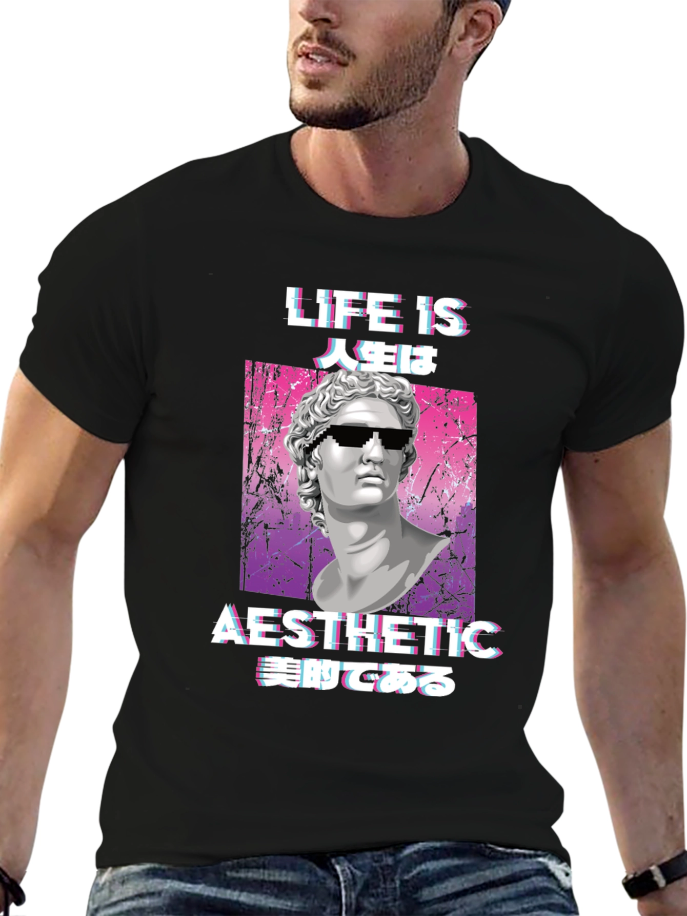 Aesthetic Life Statue Graphic Tee