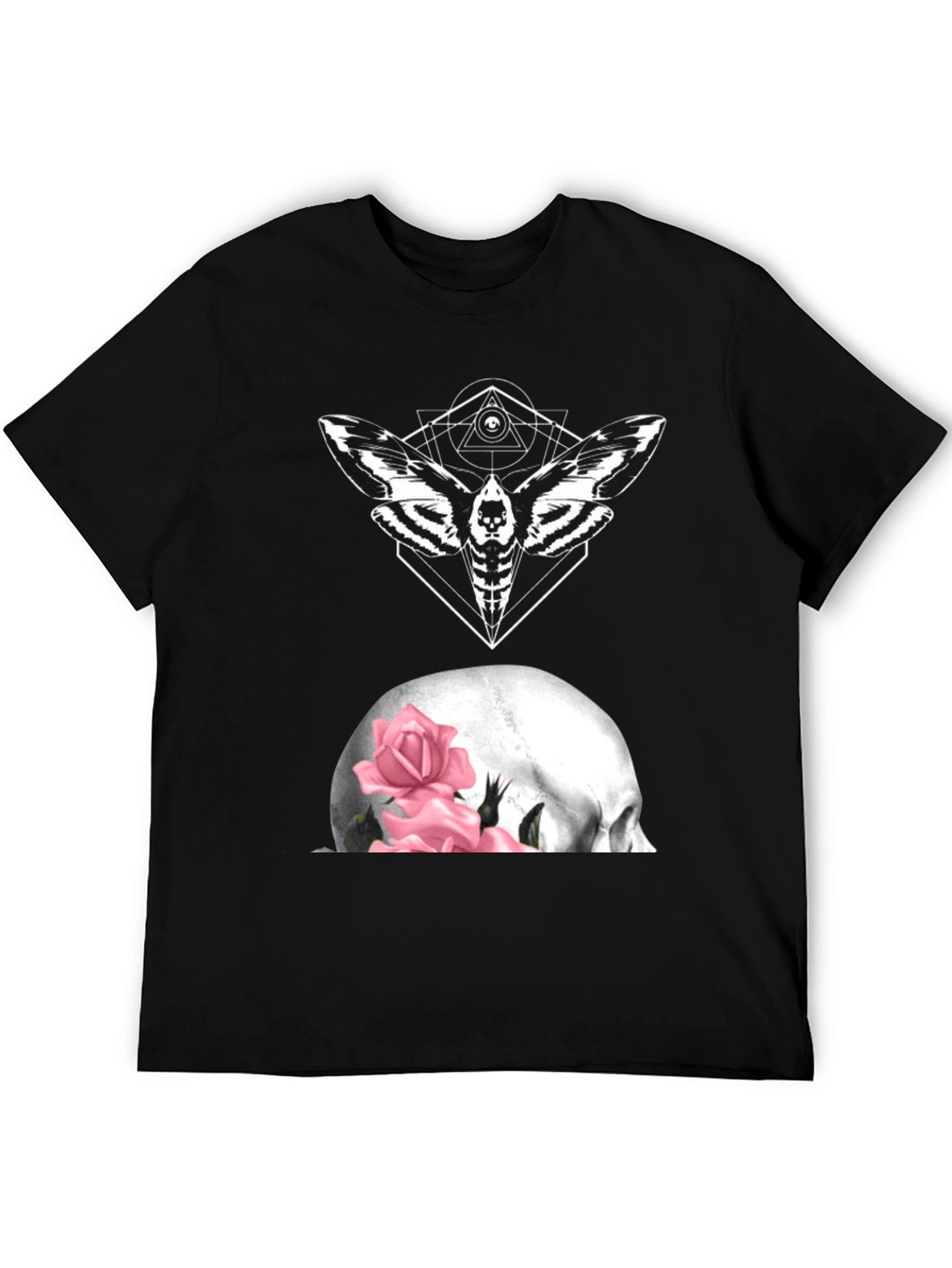 Moth and Skull Rose Graphic Tee