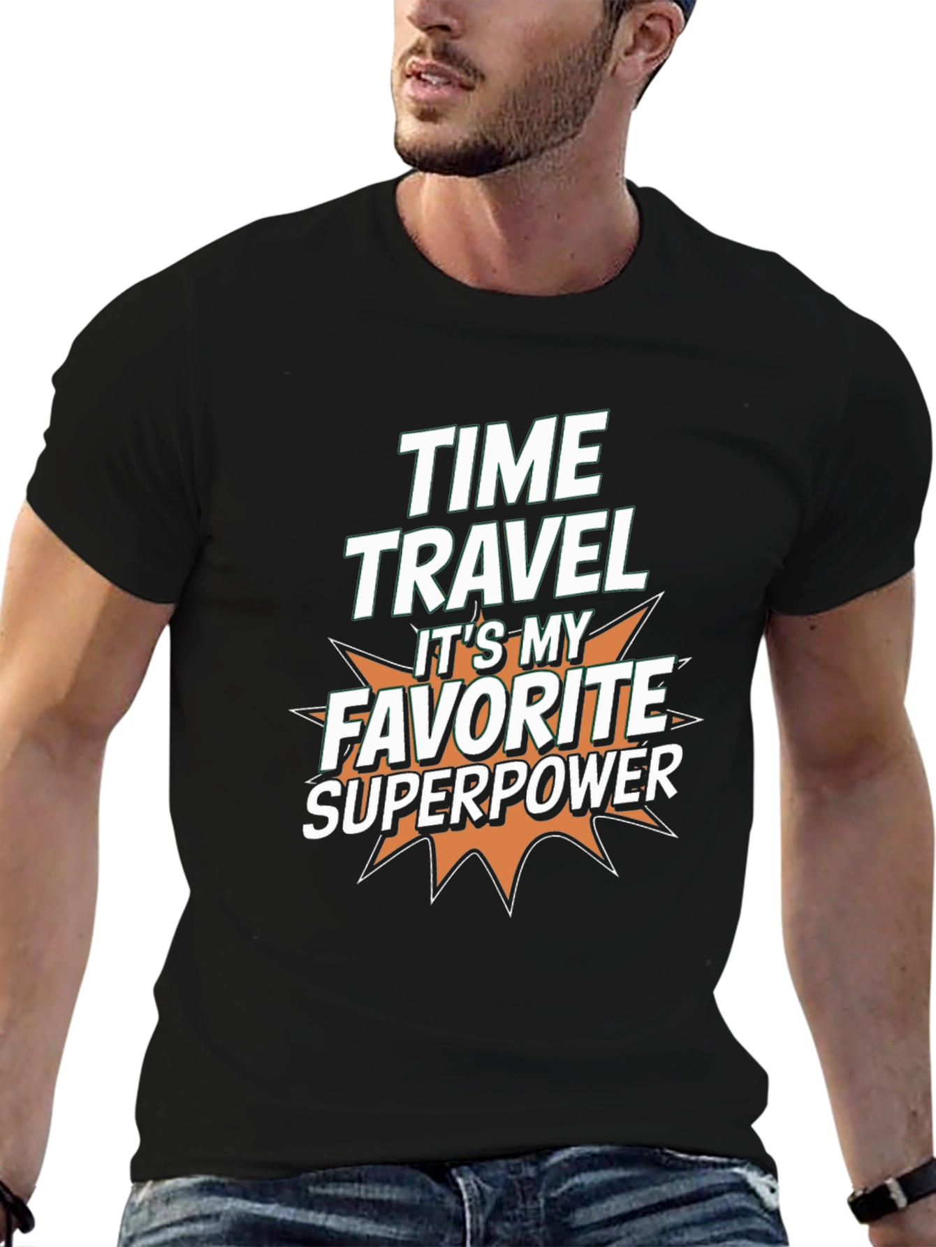 Time Travel Superpower Graphic Tee - Black T-Shirt