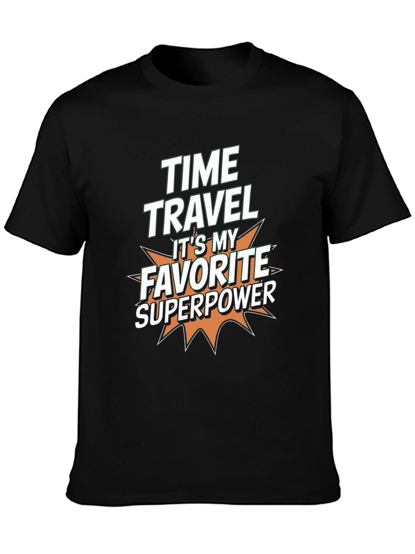 Time Travel Superpower Graphic Tee - Black T-Shirt