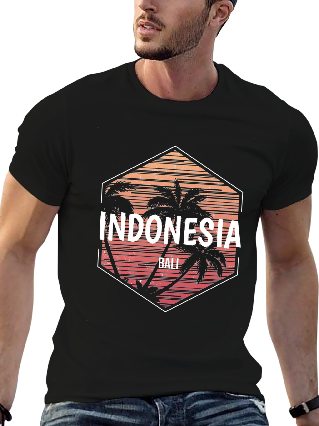 Indonesia Bali T-Shirt - Tropical Palm Tree Graphic Tee