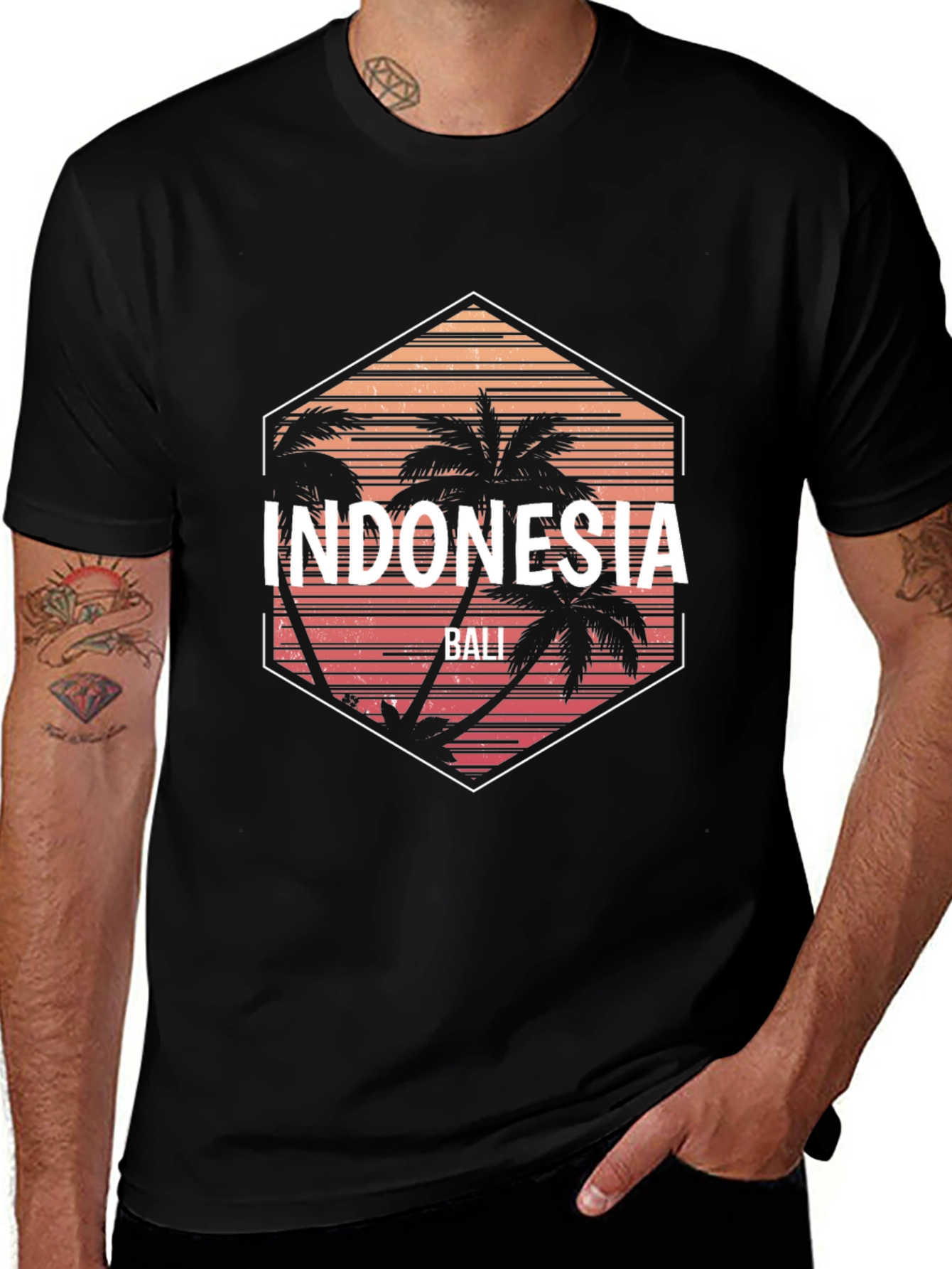 Indonesia Bali T-Shirt - Tropical Palm Tree Graphic Tee