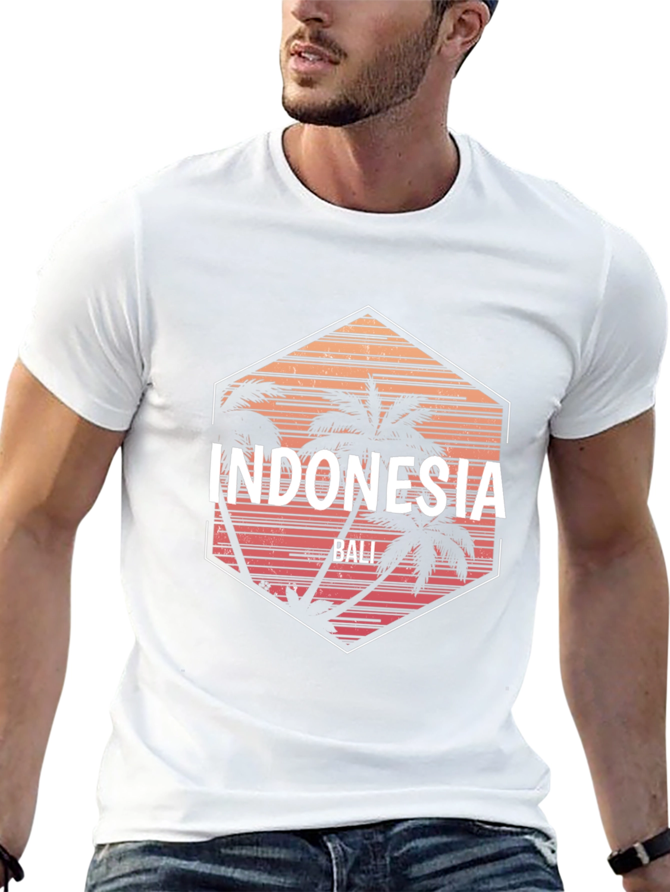 Indonesia Bali T-Shirt - Tropical Palm Tree Graphic Tee
