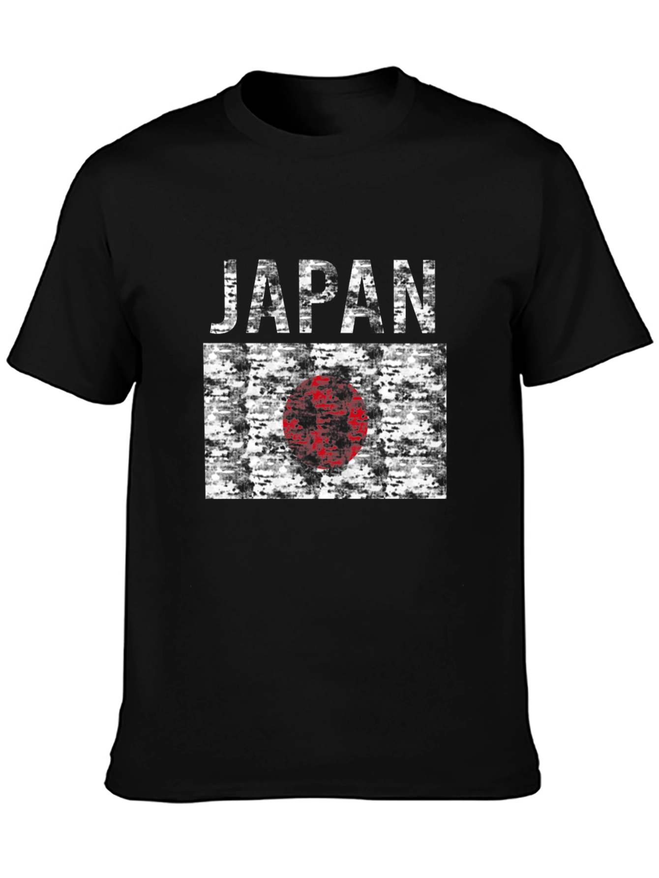 Japan Flag Graphic Tee - Black Cotton T-Shirt