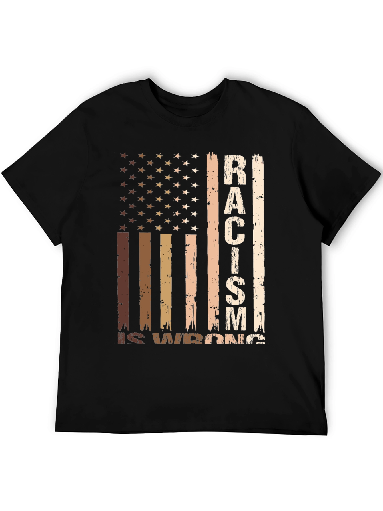 Racism Is Wrong American Flag T-Shirt