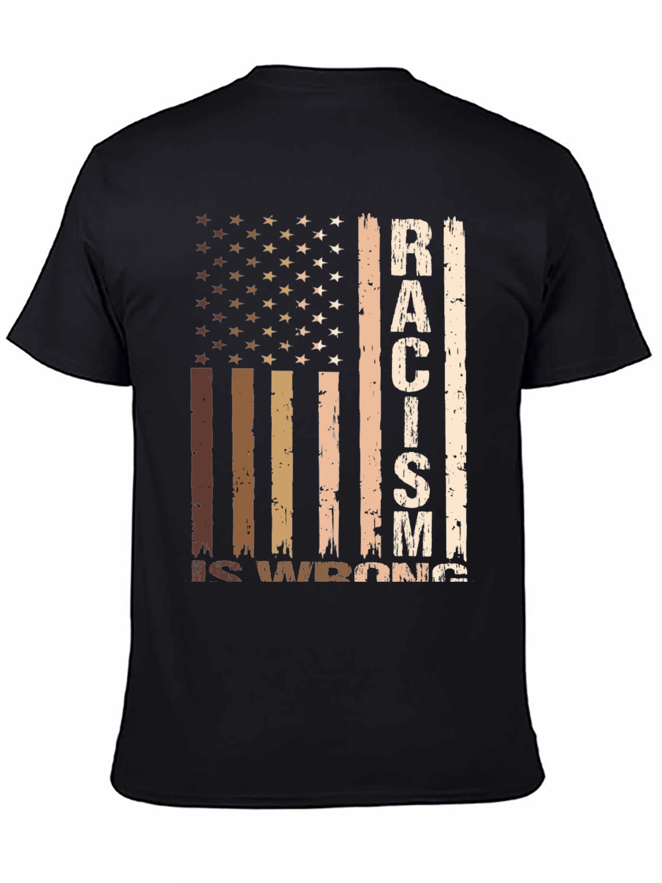 Racism Is Wrong American Flag T-Shirt